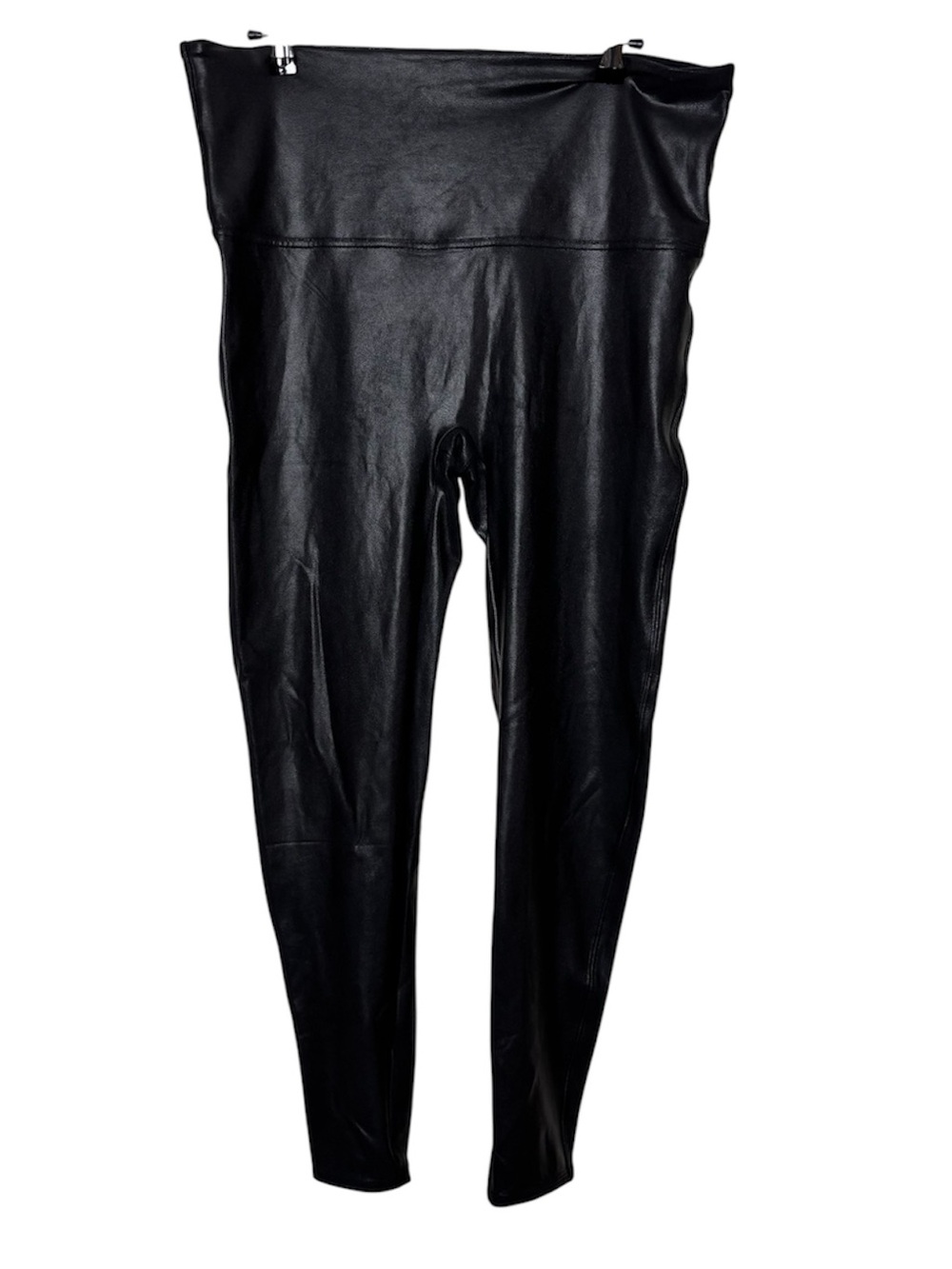 Spanx Leggings Womens 3X Plus Faux Leather Pant Shiny Black Pull On Stretch Goth